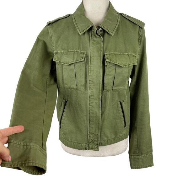 Sanctuary Utility Habitat Military Green Denim Jacket in Cactus 100% Cotton XS - Picture 5 of 16